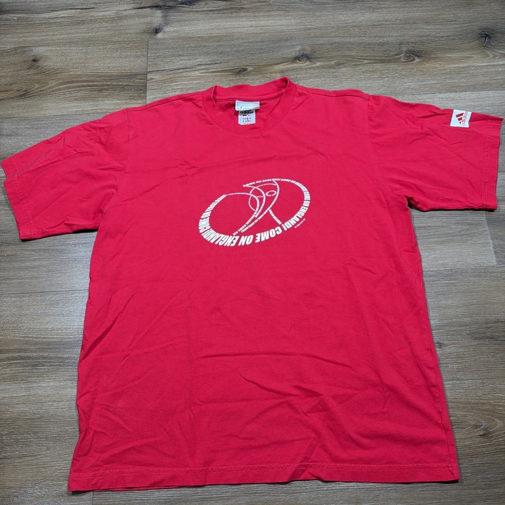 Adidas Vintage 2002 "Come On England" World Cup Korea Japan Soccer TShirt MEDIUM